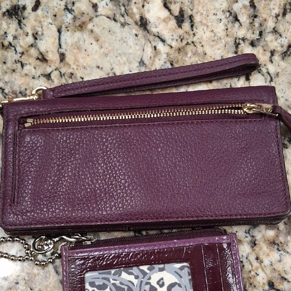 Coach Burgundy Wallet and Card Holder Set EUC - Picture 4 of 9